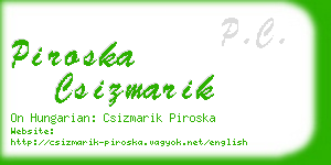 piroska csizmarik business card